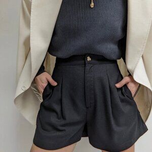 Na Nin Oliver raw silk shorts size small black